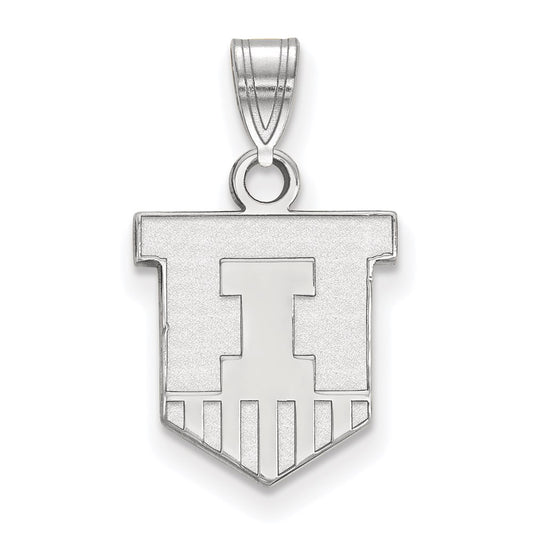 10K White Gold Logoart University Of Illinois Victory Badge Small Pendant