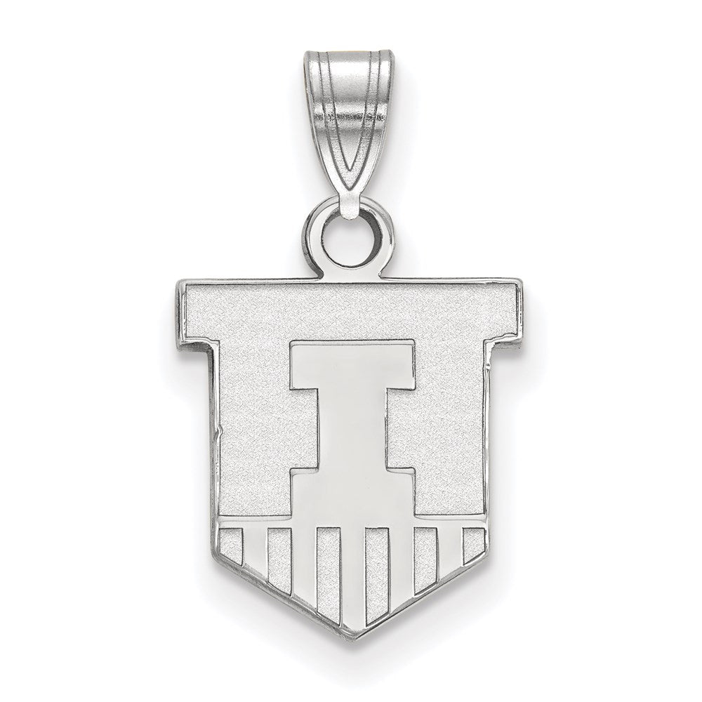 14K White Gold Logoart University Of Illinois Victory Badge Small Pendant