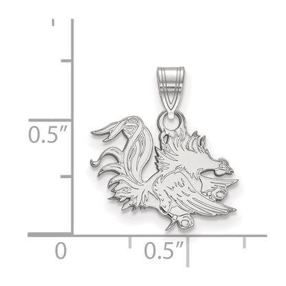 10K White Gold Logoart University Of South Carolina Gamecock Small Pendant