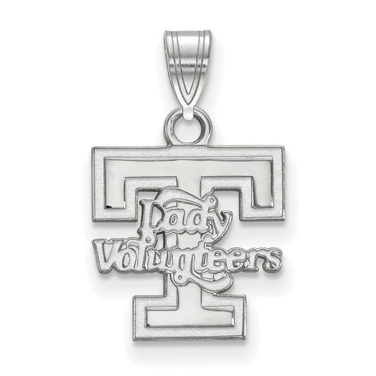 Sterling Silver Rhodium Plated Logoart University Of Tennessee Lady Volunteers Small Pendant