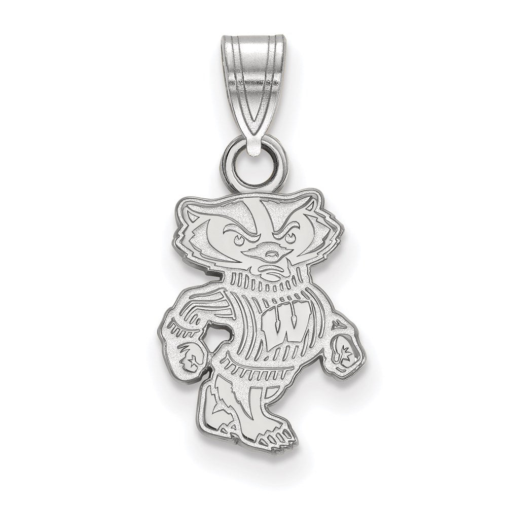14K White Gold Logoart University Of Wisconsin Badger Small Pendant