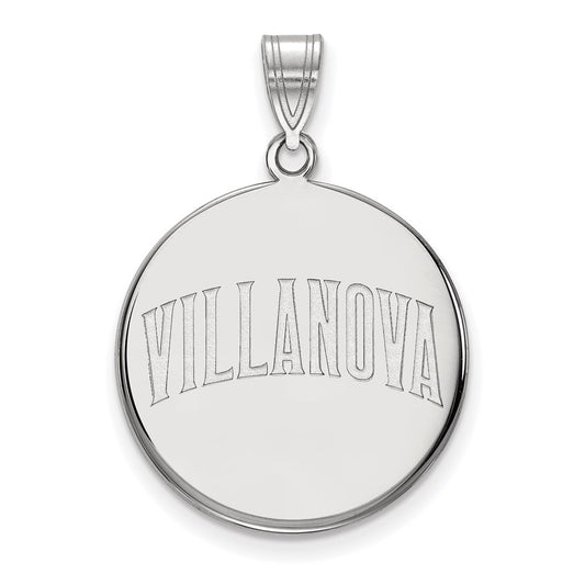 10K White Gold Logoart Villanova University Large Disc Pendant