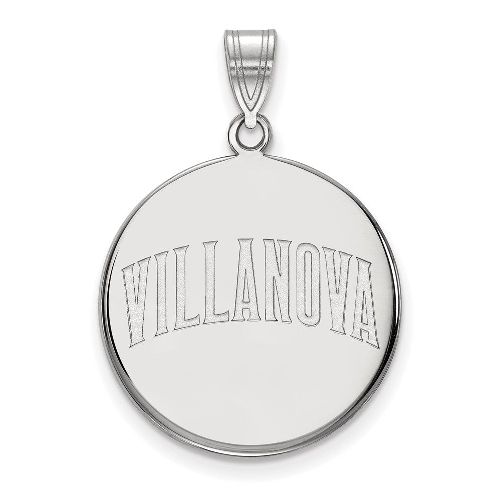 14K White Gold Logoart Villanova University Large Disc Pendant