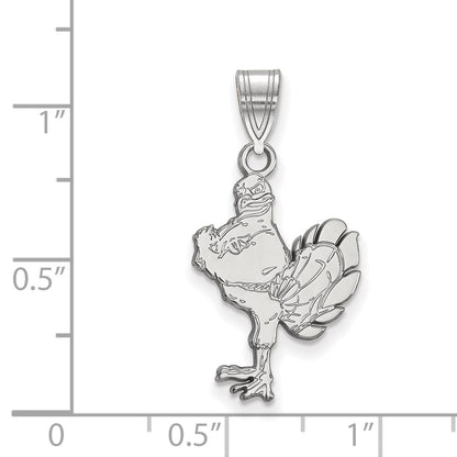 Sterling Silver Rhodium Plated Logoart Virginia Tech Hokiebird Large Pendant