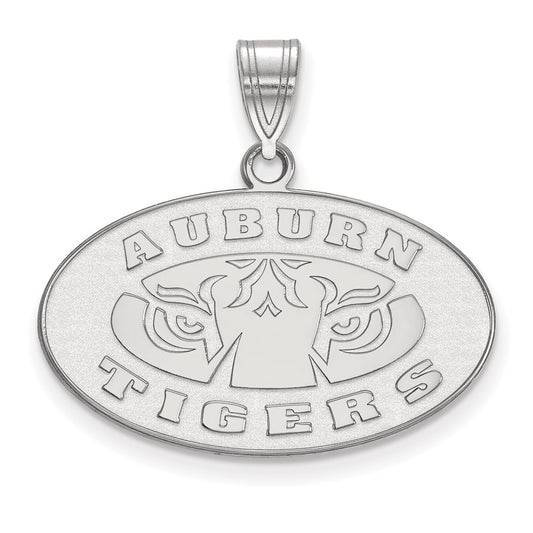 10K White Gold Logoart Auburn Tigers Medium Pendant