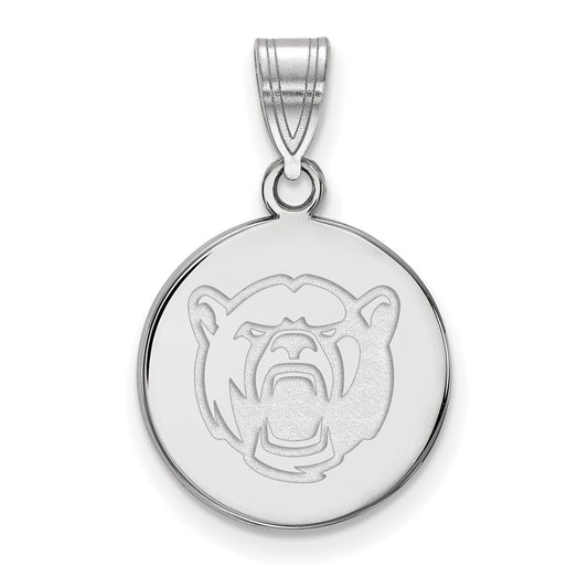 14K White Gold Logoart Baylor University Medium Disc Pendant
