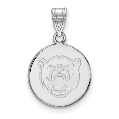 10K White Gold Logoart Baylor University Medium Disc Pendant