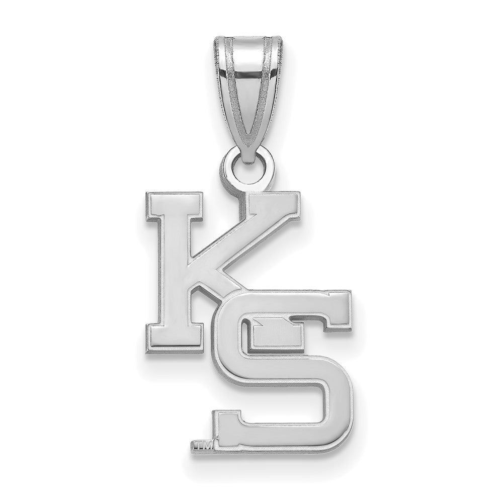 14K White Gold Logoart Kansas State University K S Medium Pendant