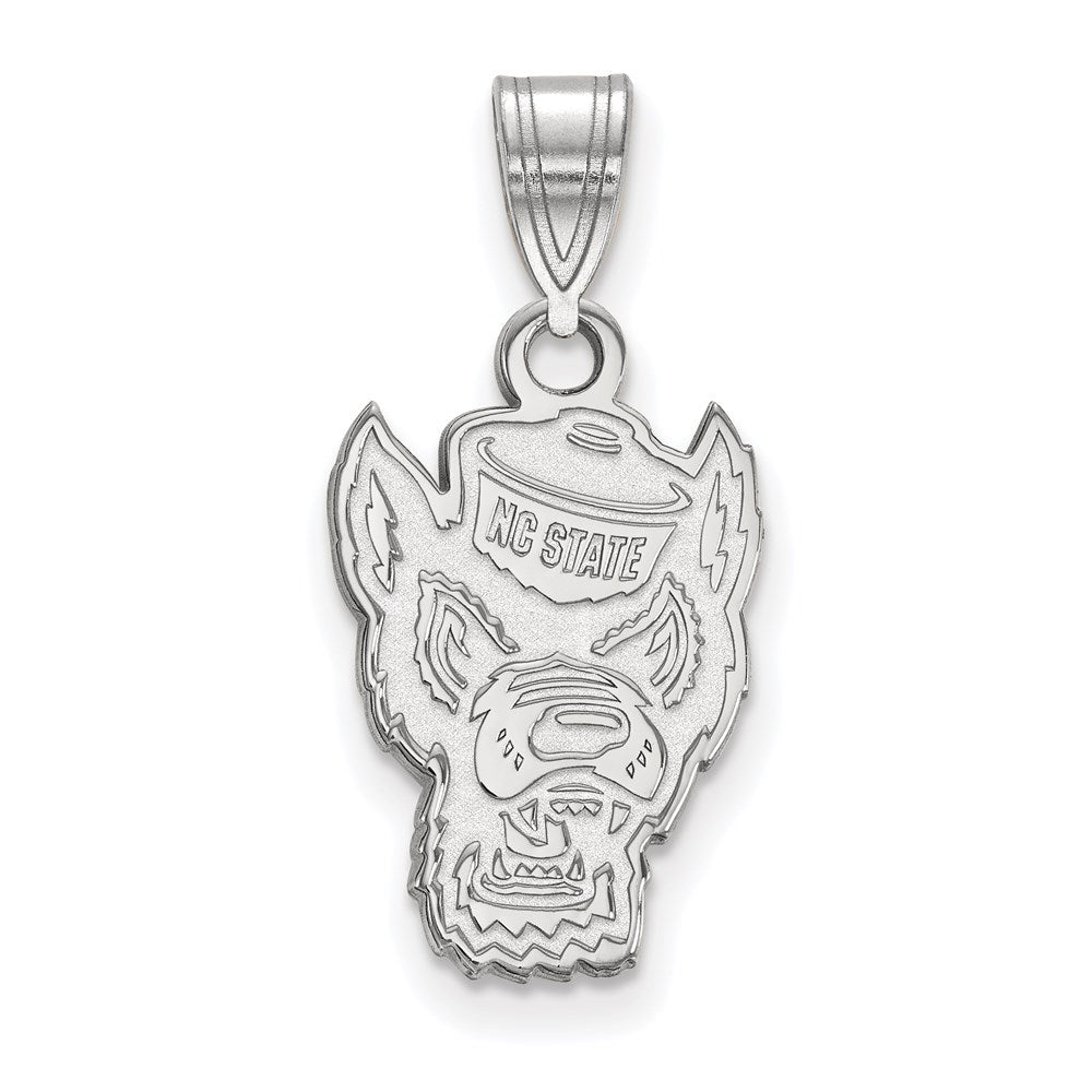 14K White Gold Logoart North Carolina State University Wolf Medium Pendant