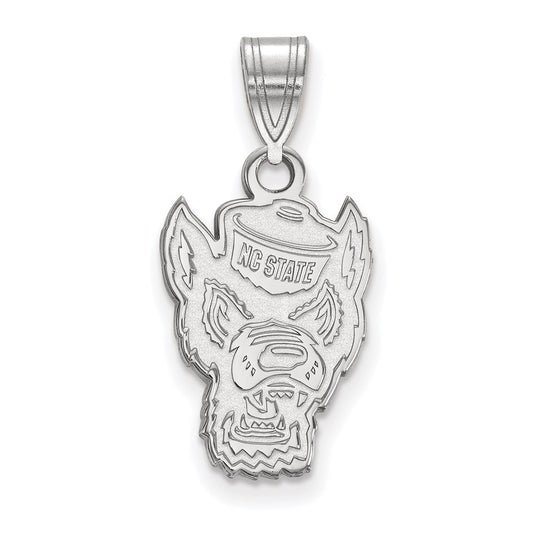 14K White Gold Logoart North Carolina State University Wolf Medium Pendant