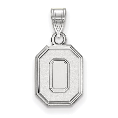 Sterling Silver Rhodium Plated Logoart The Ohio State University Letter O Small Pendant