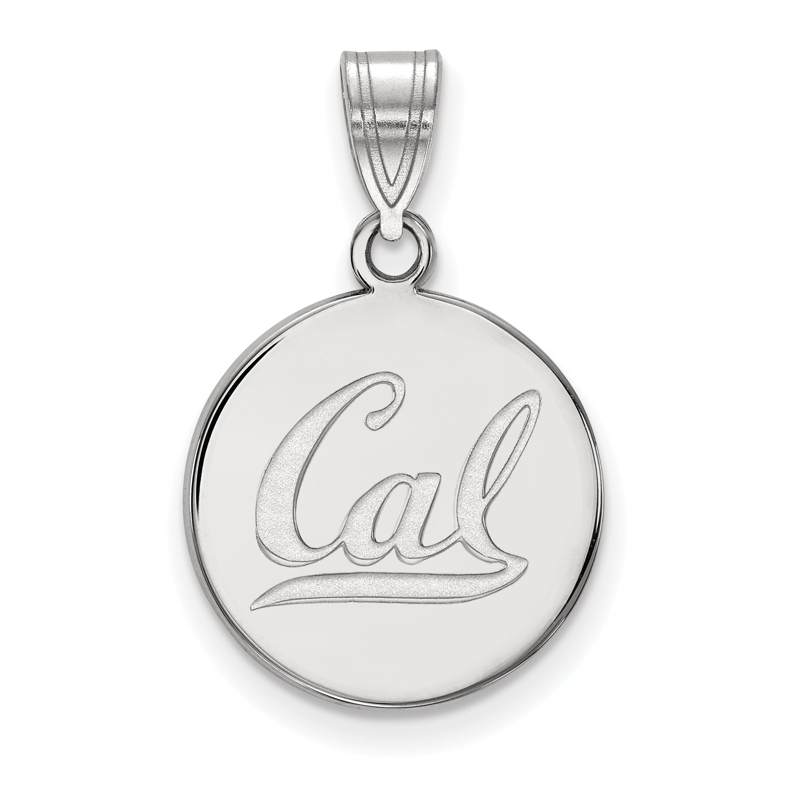 Sterling Silver Rhodium Plated Logoart University Of California Berkeley Medium Disc Pendant