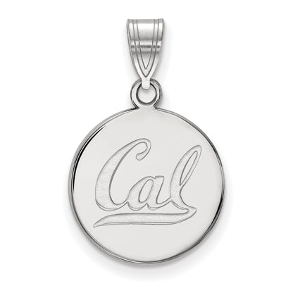 Sterling Silver Rhodium Plated Logoart University Of California Berkeley Medium Disc Pendant