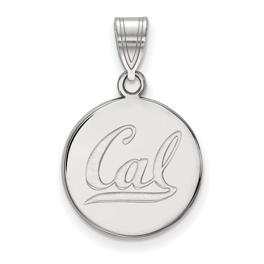 Sterling Silver Rhodium Plated Logoart University Of California Berkeley Medium Disc Pendant