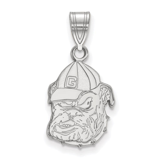 10K White Gold Logoart University Of Georgia Bulldog Medium Pendant