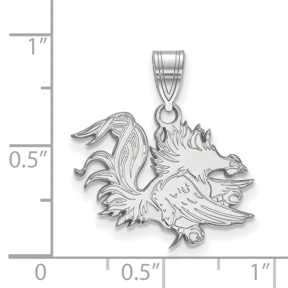 10K White Gold Logoart University Of South Carolina Gamecock Medium Pendant
