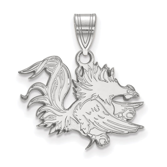 14K White Gold Logoart University Of South Carolina Gamecock Medium Pendant
