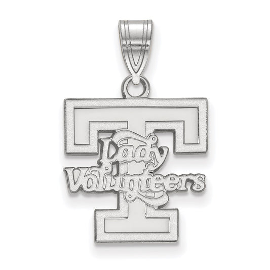 Sterling Silver Rhodium Plated Logoart University Of Tennessee Lady Volunteers Medium Pendant