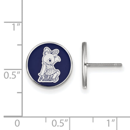 Sterling Silver Rhodium Plated Logoart Alpha Xi Delta Sorority Symbol Color Enamel Post Earrings