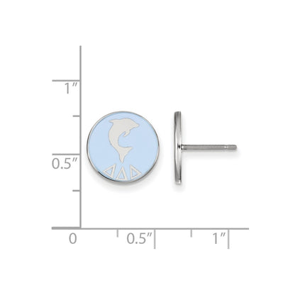 Sterling Silver Rhodium Plated Logoart Delta Sorority Symbol Color Enamel Post Earrings