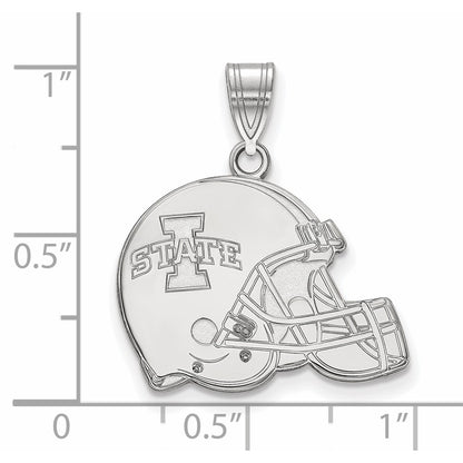 10K White Gold Logoart Iowa State University Football Helmet Pendant