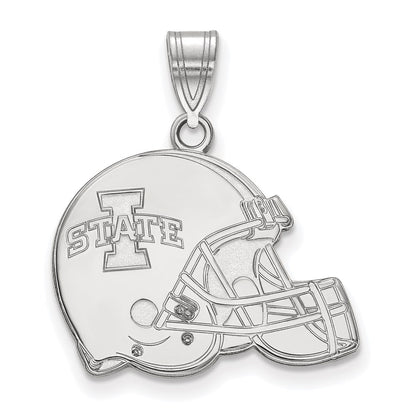 14K White Gold Logoart Iowa State University Football Helmet Pendant