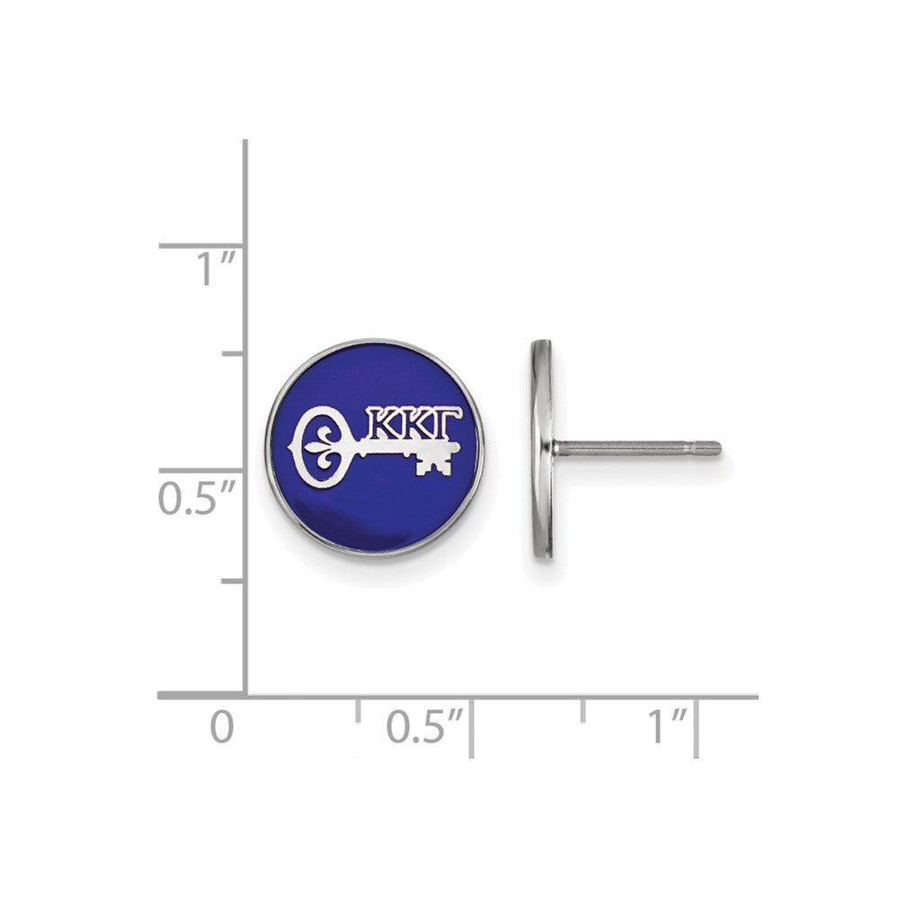 Sterling Silver Rhodium Plated Logoart Kappa Gamma Sorority Symbol Color Enamel Post Earrings