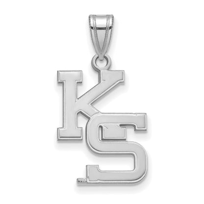 10K White Gold Logoart Kansas State University K S Large Pendant