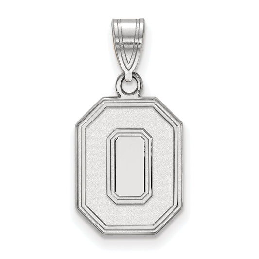 Sterling Silver Rhodium Plated Logoart The Ohio State University Letter O Medium Pendant