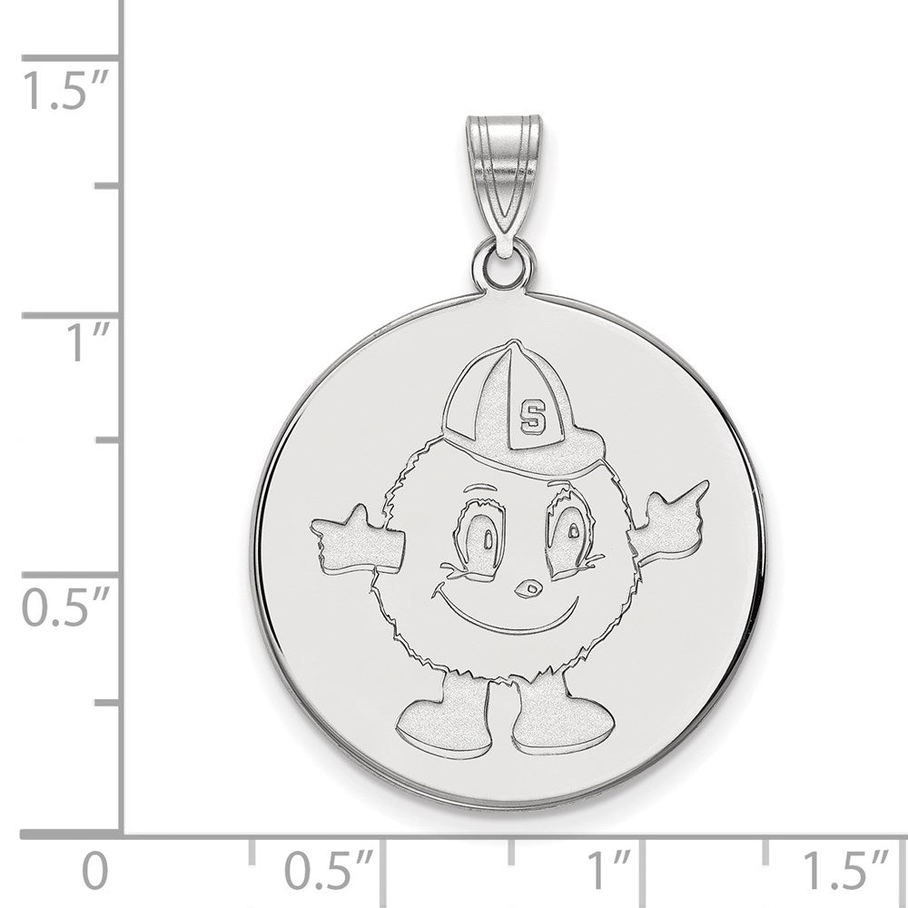 14K White Gold Logoart Syracuse University Mascot Extra Large Disc Pendant