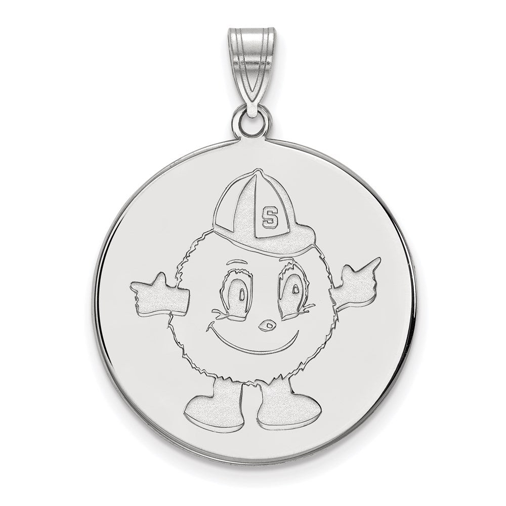 14K White Gold Logoart Syracuse University Mascot Extra Large Disc Pendant