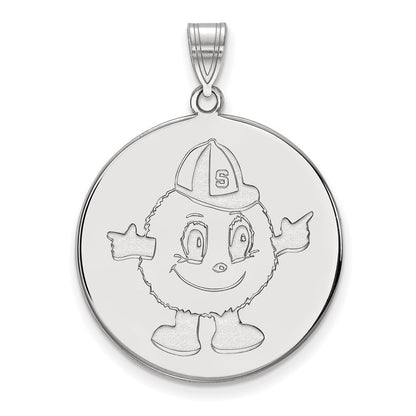 14K White Gold Logoart Syracuse University Mascot Extra Large Disc Pendant