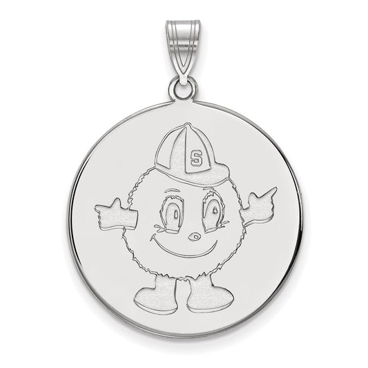 14K White Gold Logoart Syracuse University Mascot Extra Large Disc Pendant