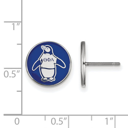 Sterling Silver Rhodium Plated Logoart Theta Phi Alpha Sorority Symbol Color Enamel Post Earrings