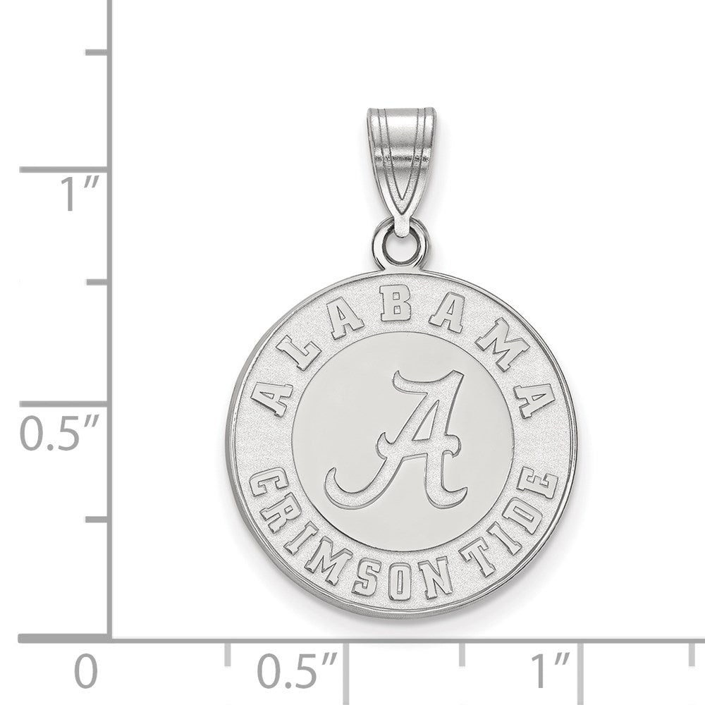 10K White Gold Logoart University Of Alabama Crimson Tide Large Disc Pendant