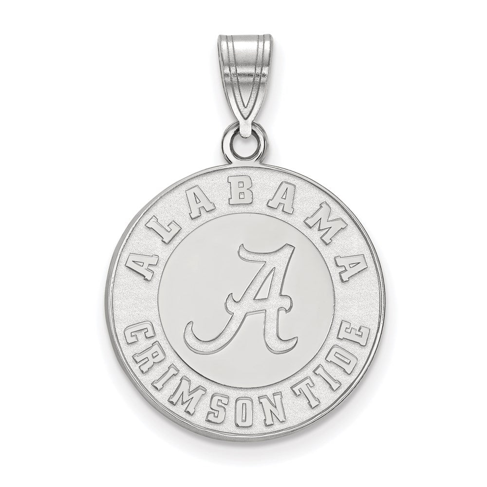 10K White Gold Logoart University Of Alabama Crimson Tide Large Disc Pendant