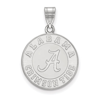 10K White Gold Logoart University Of Alabama Crimson Tide Large Disc Pendant