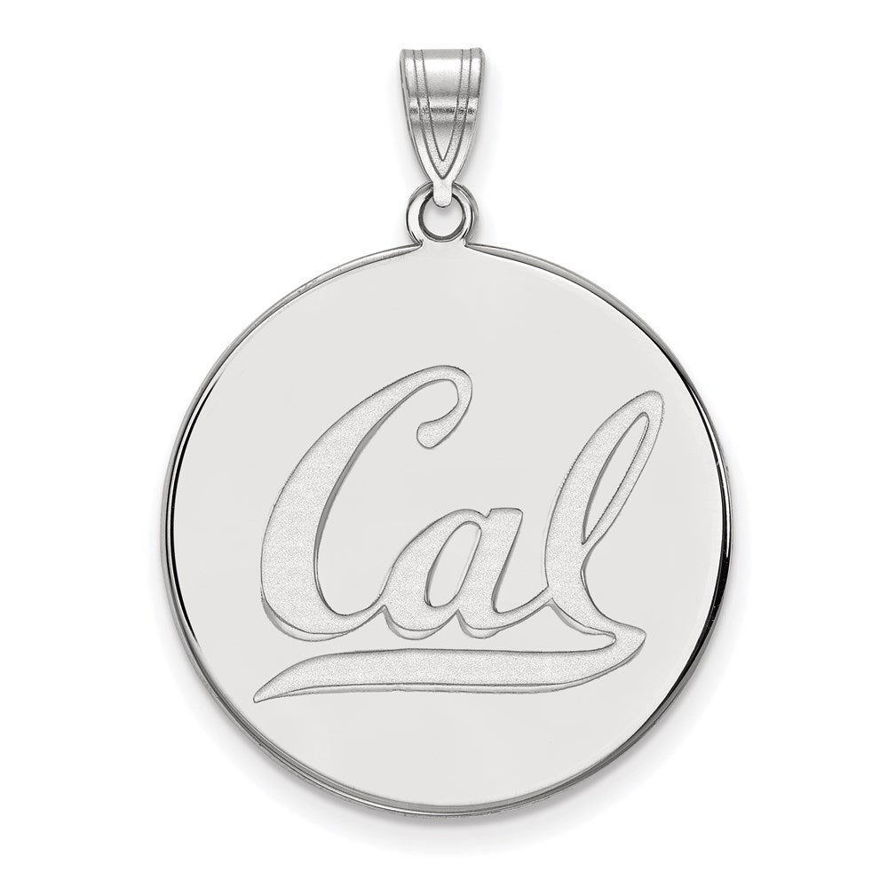 Sterling Silver Rhodium Plated Logoart University Of California Berkeley Extra Large Disc Pendant