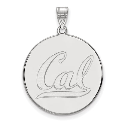 Sterling Silver Rhodium Plated Logoart University Of California Berkeley Extra Large Disc Pendant
