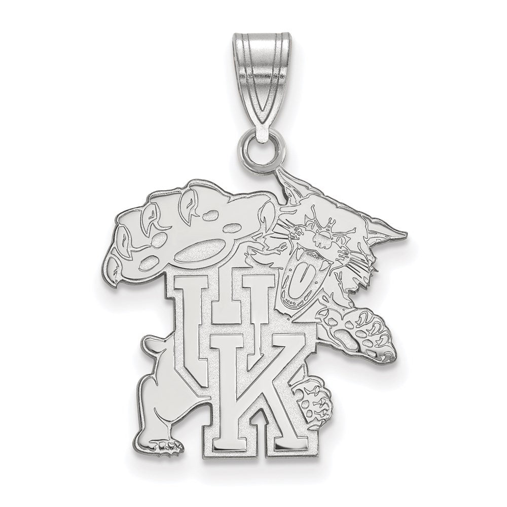14K White Gold Logoart University Of Kentucky U K Wildcat Large Pendant