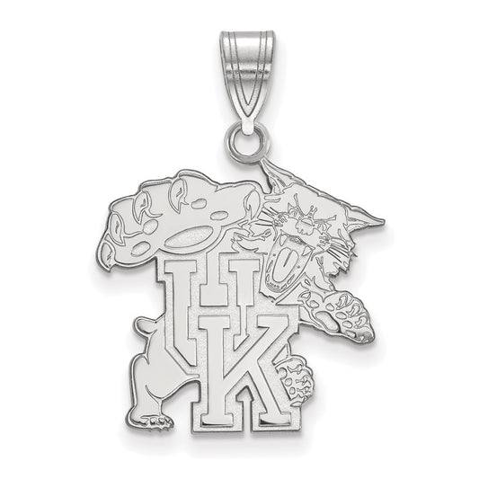 14K White Gold Logoart University Of Kentucky U K Wildcat Large Pendant