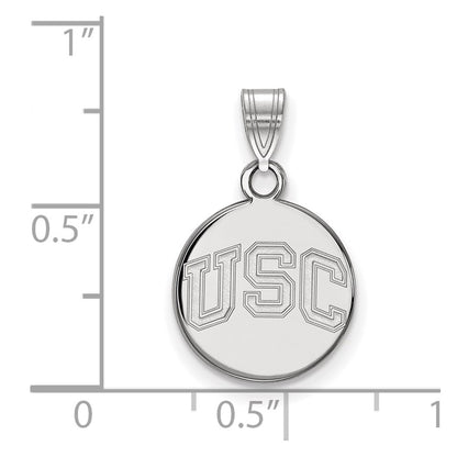 10K White Gold University Of Southern California U S C Small Disc Pendant