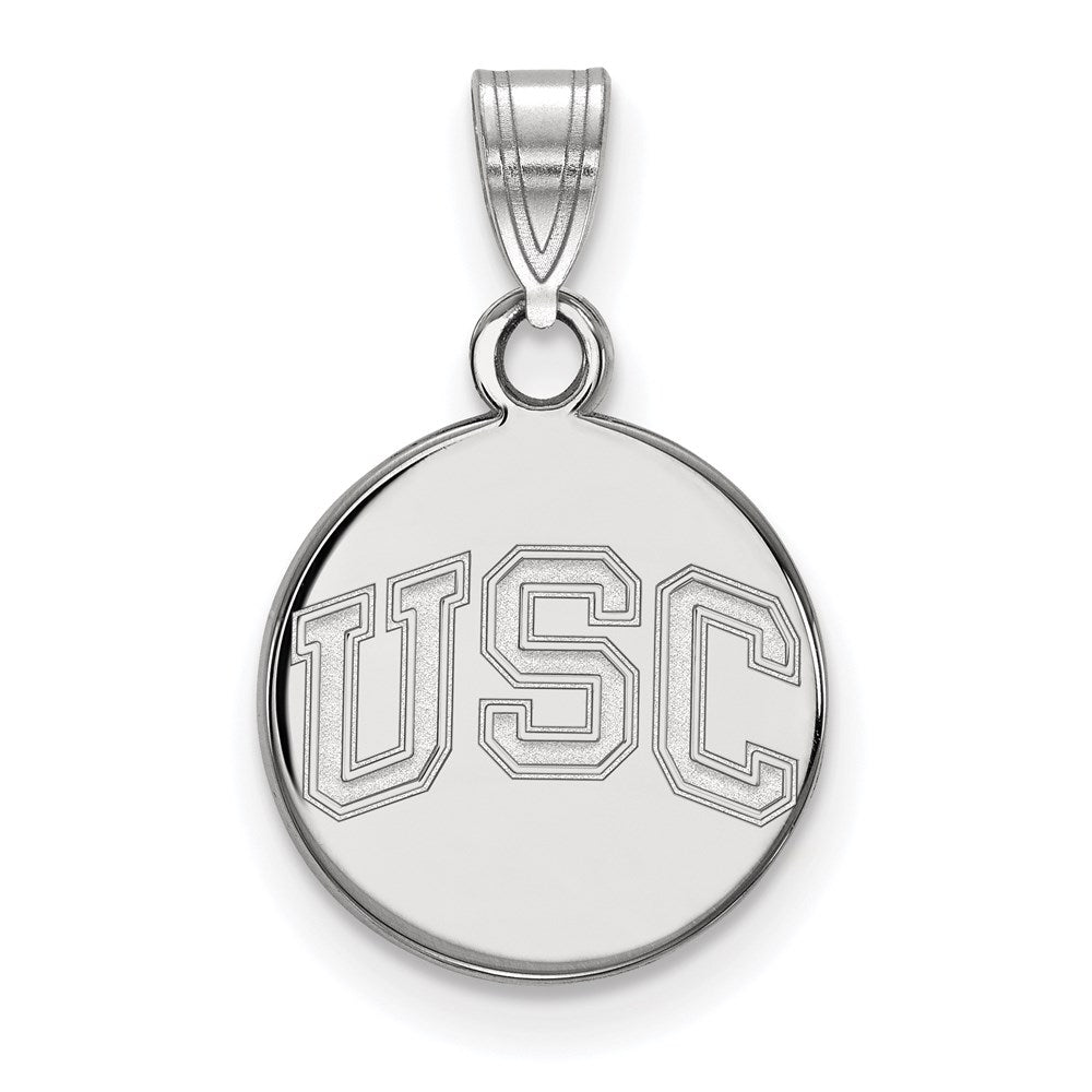 10K White Gold University Of Southern California U S C Small Disc Pendant