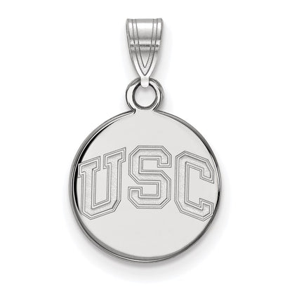 10K White Gold University Of Southern California U S C Small Disc Pendant