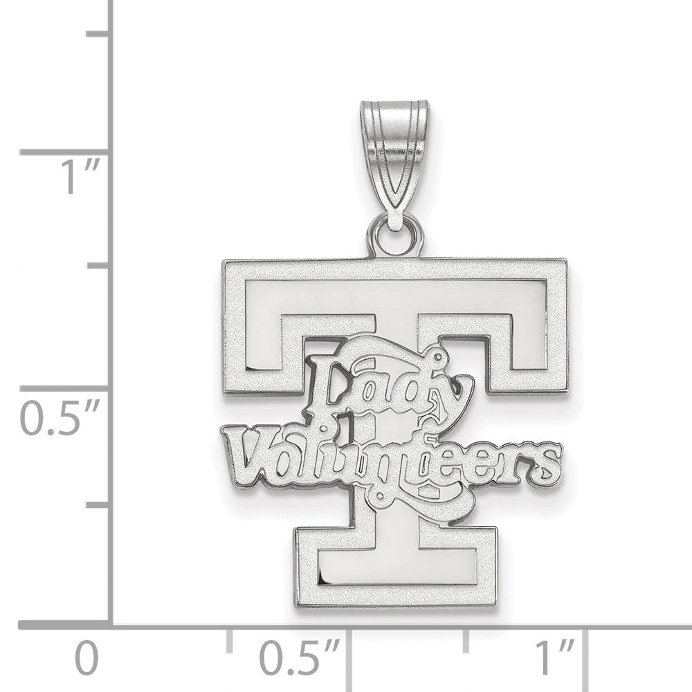 Sterling Silver Rhodium Plated Logoart University Of Tennessee Lady Volunteers Large Pendant