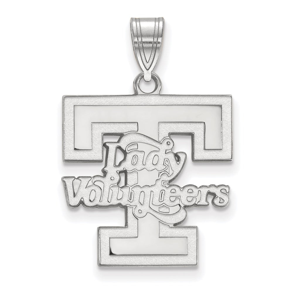 Sterling Silver Rhodium Plated Logoart University Of Tennessee Lady Volunteers Large Pendant