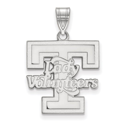 Sterling Silver Rhodium Plated Logoart University Of Tennessee Lady Volunteers Large Pendant