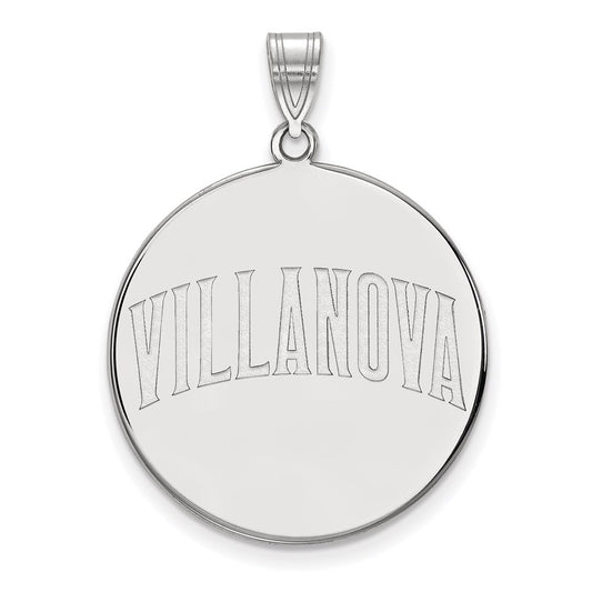 14K White Gold Logoart Villanova University Extra Large Disc Pendant