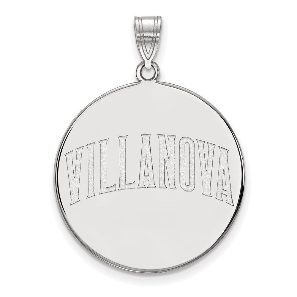 Sterling Silver Rhodium Plated Logoart Villanova University Extra Large Disc Pendant