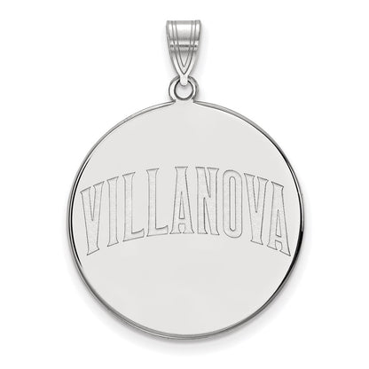 Sterling Silver Rhodium Plated Logoart Villanova University Extra Large Disc Pendant